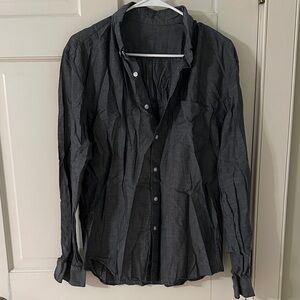 J. Crew Factory Men's Charcoal Button Down Chambray Shirt